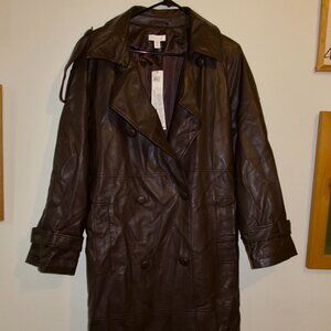NWT Topshop Faux Leather Trench Coat